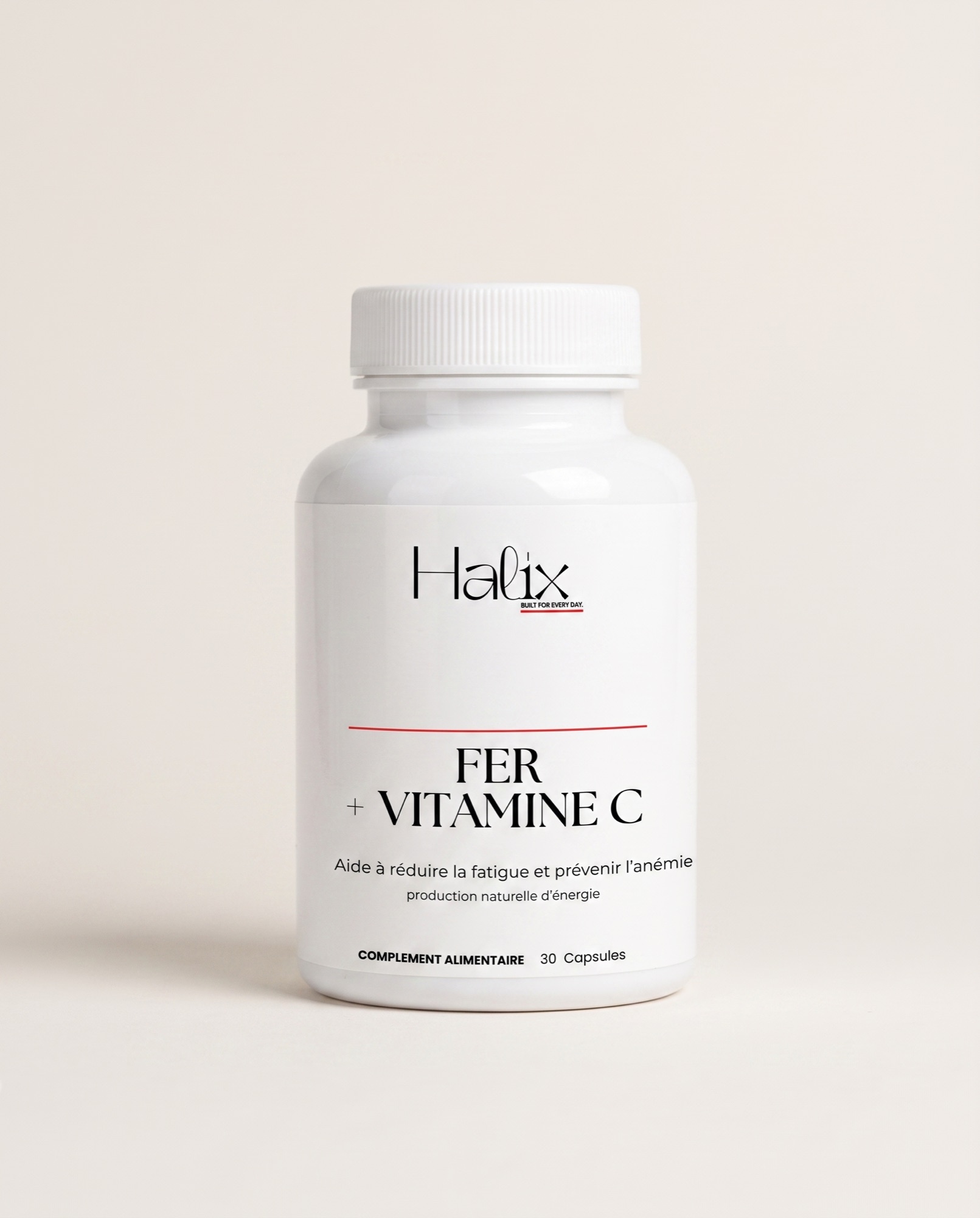Flacon Halix Fer + Vitamine C, 30 gélules