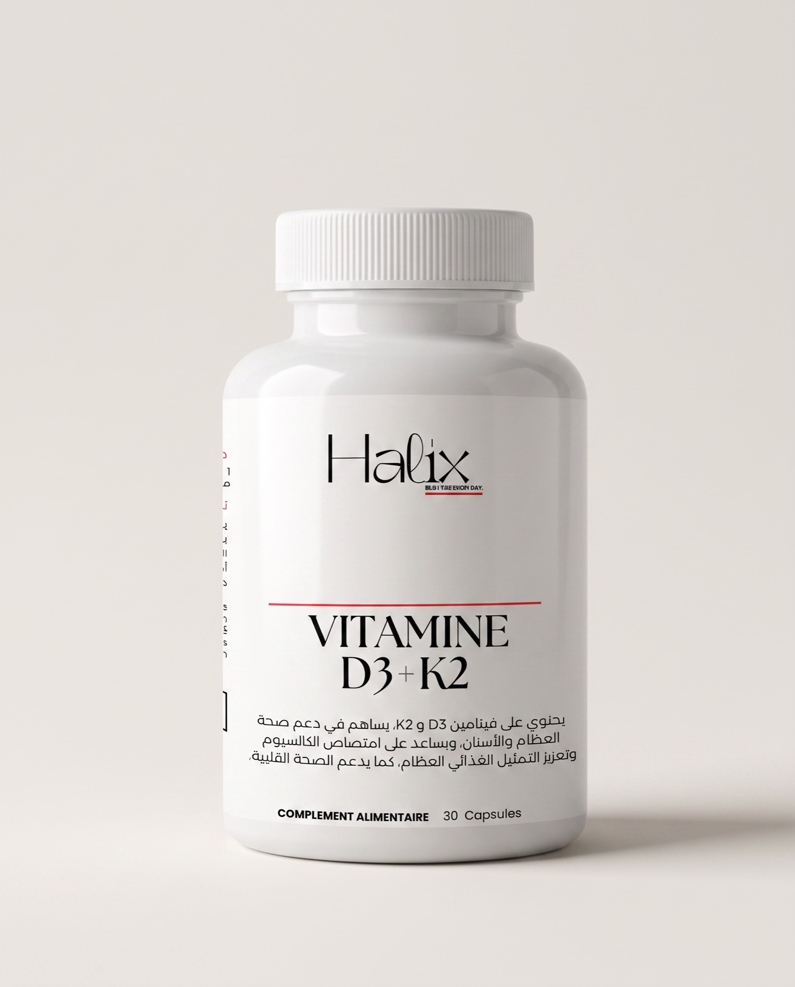 Halix Vitamine D3+K2 — flacon de 30 gélules